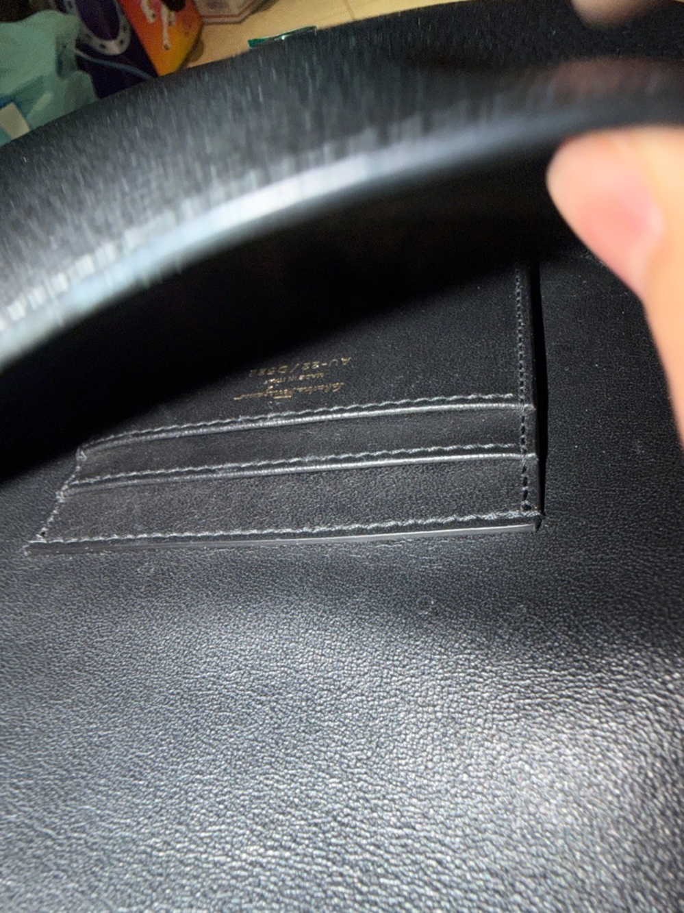 EUC Authentic - Ferragamo Black Pebbled Leather Crossbody - adjustable strap - Picture 10 of 10